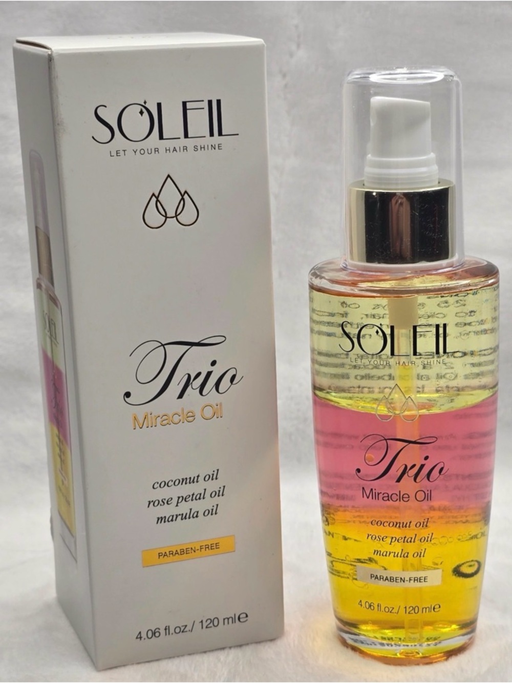 Soleil Trio Miracle Oil - Pink & Yellow Nourishing Hair Oil value $299